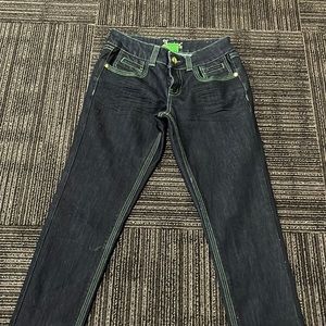 joujou royale green stitched y2k jeans ♥️ size 9/10